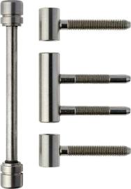 Design-Türband FK, 3tlg. vernickel matt Rollen ø 15, Türgewellt 60kg Produktbild