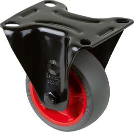 Bockrolle L810.B44.081.03 Ø 80mm, B 32mm, 100kg mit Anschraubplatte, grau Produktbild