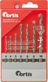 Allzweckbohrer-Set 7tlg. 4,4,5,6,6,8,10x120 FORTIS Produktbild