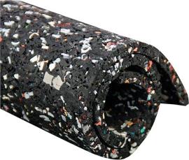 Recyclingmatte Gummi/PU, schwarz-bunt 10mm, 1500mm 5m Produktbild