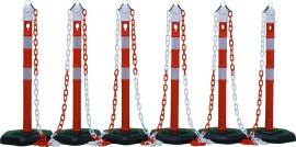Kettenpfosten-Set, r/w 6 Pfosten + 5x3m Kette Produktbild