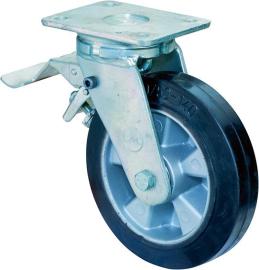 Lenkrolle 200mm RR120.B80 Platte, ElaStandzeit schw.KL, Fest RR120.B80.200 Produktbild