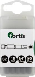 Bit zähhart 1/4" DIN3126 E6,3 Innensechskant 5x50mm 10er Pack FORTIS Produktbild