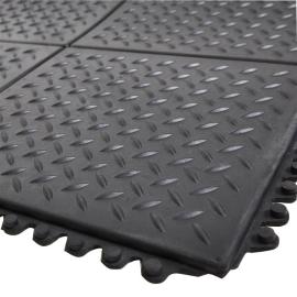 Arbeitsplatzsteckmatte SBR/NR, schwarz, Diamantprofil 13mm, 900x900mm Produktbild
