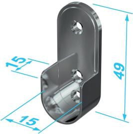 11121 Schrankrohrlager oval, 30x15mm vern. Produktbild
