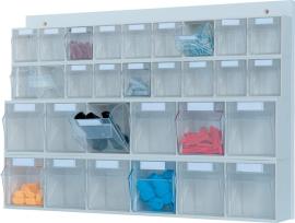 MultiStore Wand-Set 30 Klarsichtbehälter hochschlagfest Kunststoff lichtgrau Produktbild