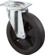 Lenkrolle 125mm LS400.B60 Platte, Elastik schw., RL LS400.B60.125 BS ROLLEN Produktbild img1 S