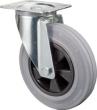 Lenkrolle 125mm L400.B46 Platte, Gummi grau, RL L400.B46.125 BS ROLLEN Produktbild