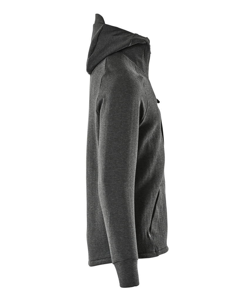Kapuzensweatshirt, Reißverschluss Kapuzensweatshirt Größe M, Schwarz-meliert/Schwarz Produktbild img4 L