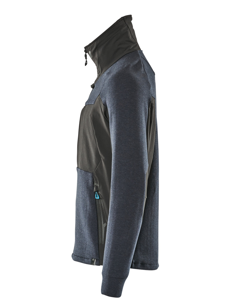 Sweatshirt, Reißverschluss, Stehkragen Sweatshirt mit Reißverschluss Größe 2XL, schwarzblau/schwarz Produktbild img2 L