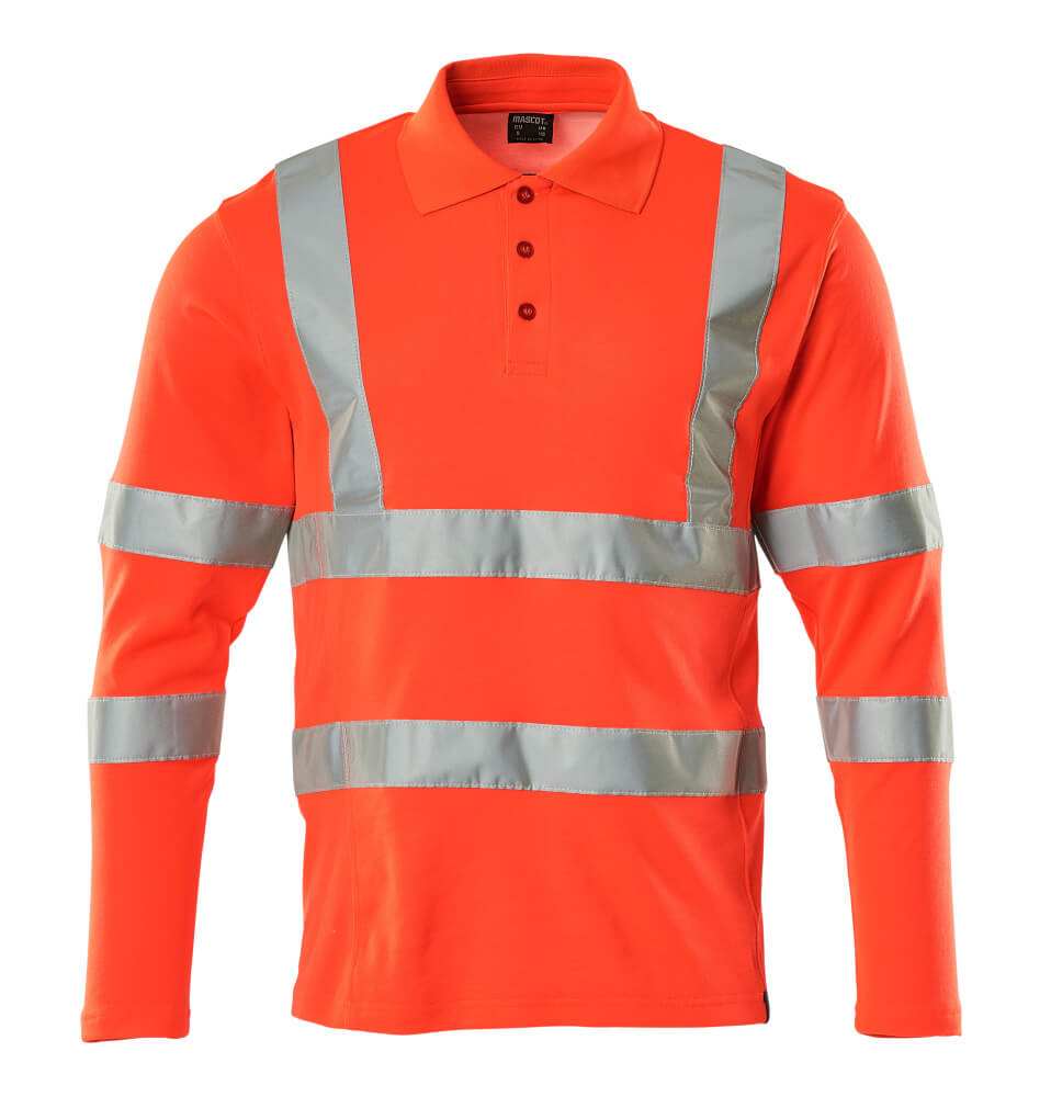 Polo-Shirt, lange Ärmel Polo-shirt Größe M, hi-vis rot Produktbild img1 L