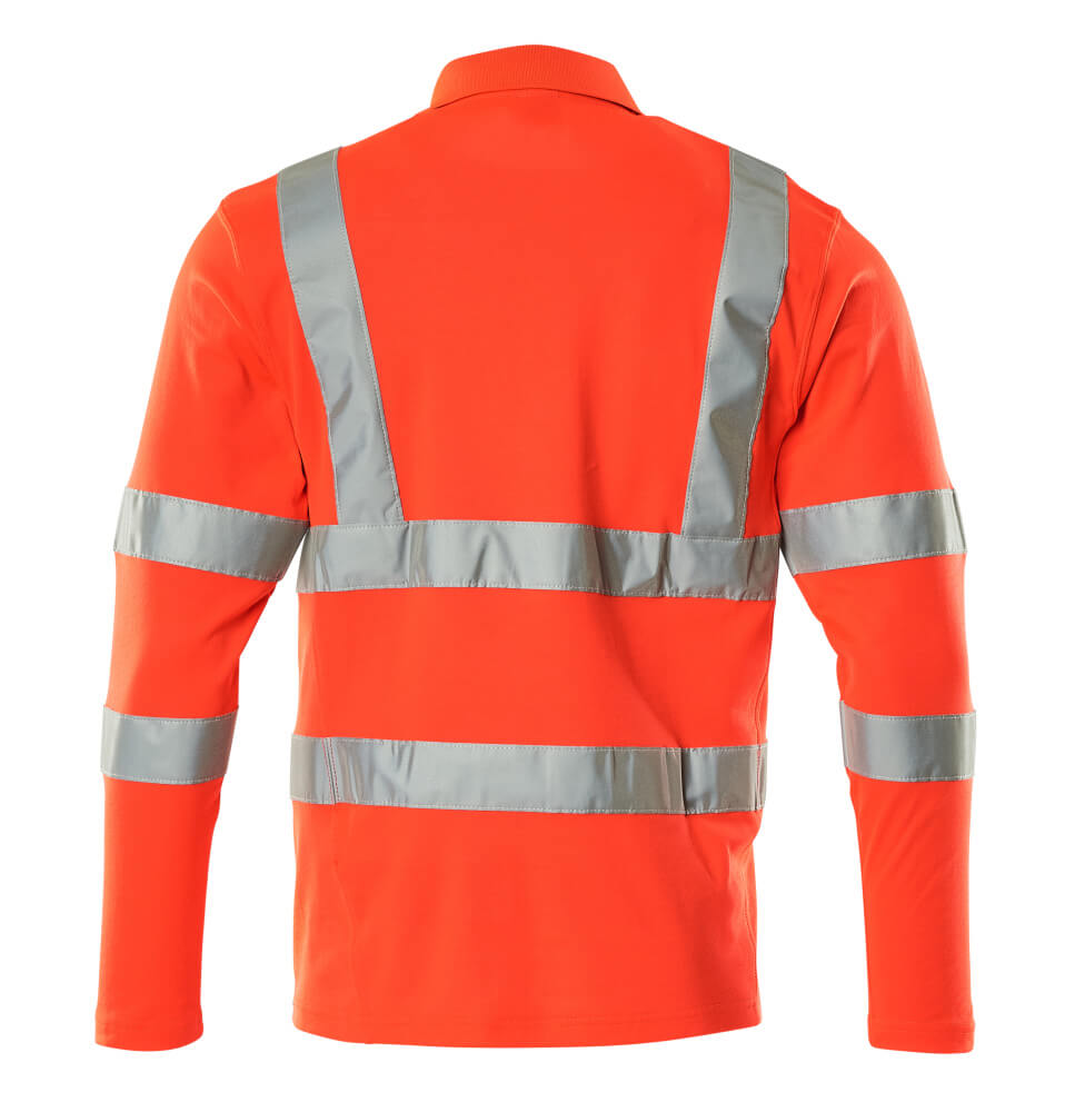 Polo-Shirt, lange Ärmel Polo-shirt Größe M, hi-vis rot Produktbild img3 L