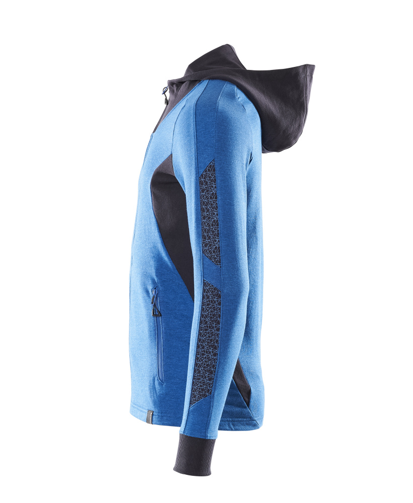 Sweatshirt mit Kapuze, moderne Passform Sweatshirt mit Reißverschluss Größe 3XLONE, azurblau/schwarzblau Produktbild img2 L