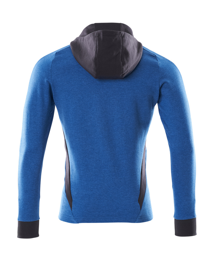 Sweatshirt mit Kapuze, moderne Passform Sweatshirt mit Reißverschluss Größe 3XLONE, azurblau/schwarzblau Produktbild img3 L