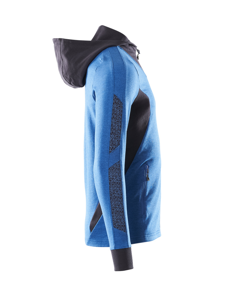 Sweatshirt mit Kapuze, moderne Passform Sweatshirt mit Reißverschluss Größe 3XLONE, azurblau/schwarzblau Produktbild img4 L