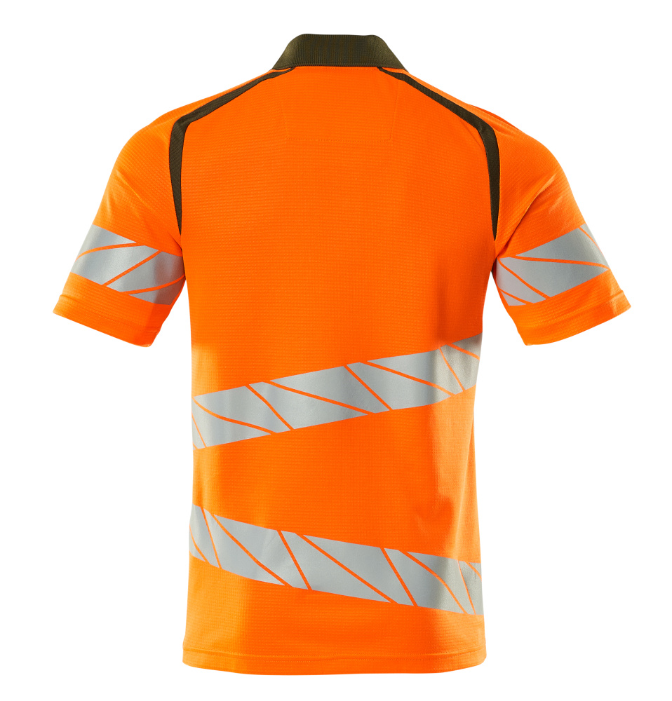 Polo-Shirt, moderne Passform Polo-shirt Größe 2XLONE, hi-vis orange/moosgrün Produktbild img3 L