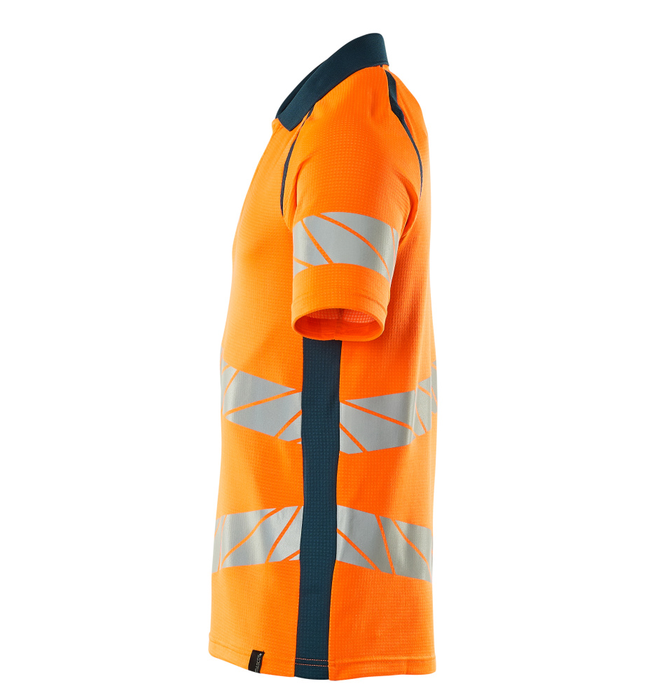 Polo-Shirt, moderne Passform Polo-shirt Größe 2XLONE, hi-vis orange/dunkelpetroleum Produktbild img2 L