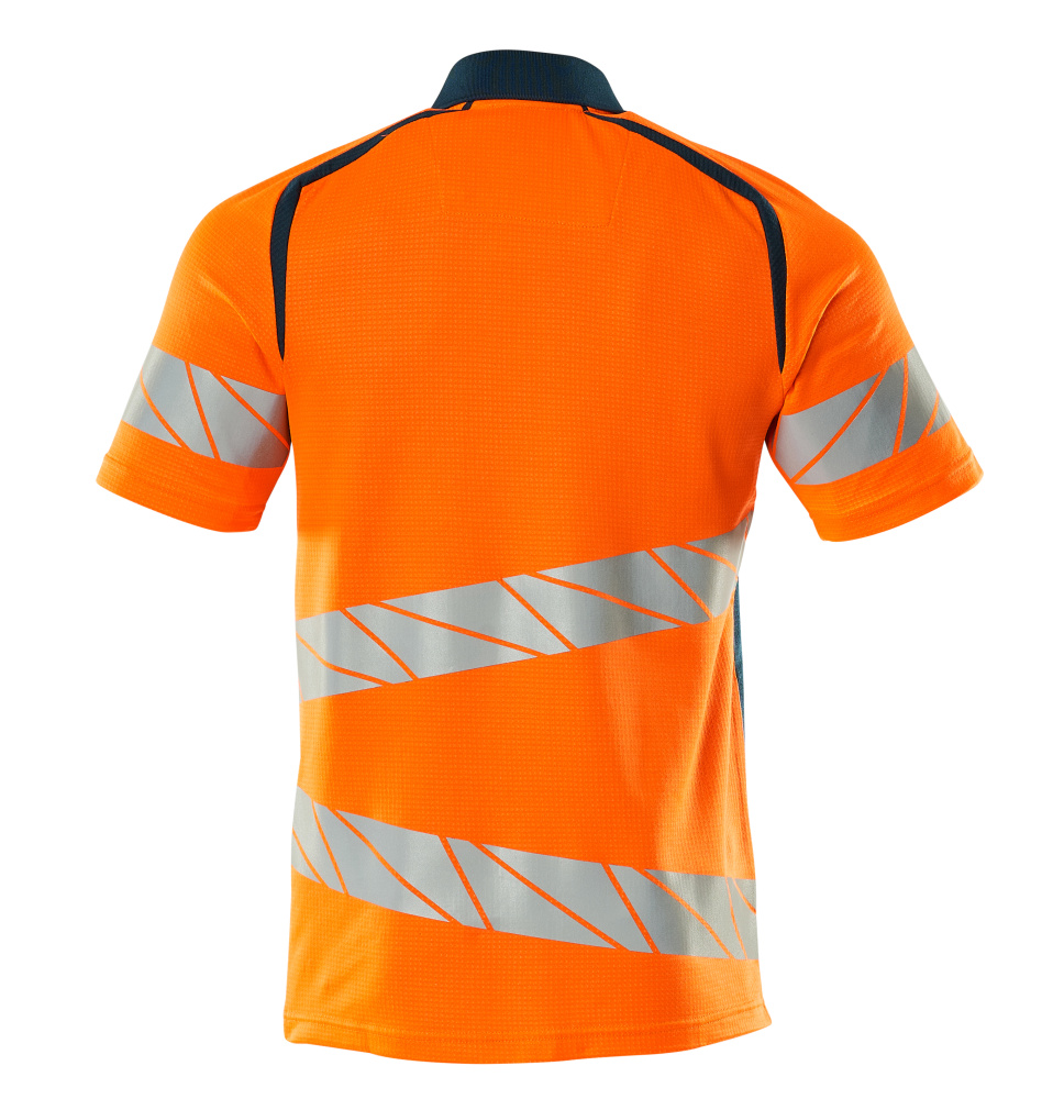 Polo-Shirt, moderne Passform Polo-shirt Größe 2XLONE, hi-vis orange/dunkelpetroleum Produktbild img3 L