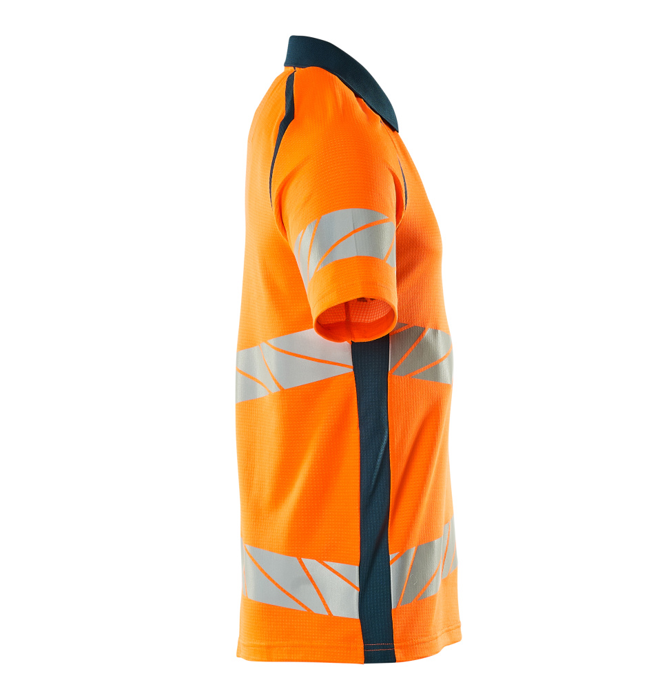 Polo-Shirt, moderne Passform Polo-shirt Größe 2XLONE, hi-vis orange/dunkelpetroleum Produktbild img4 L