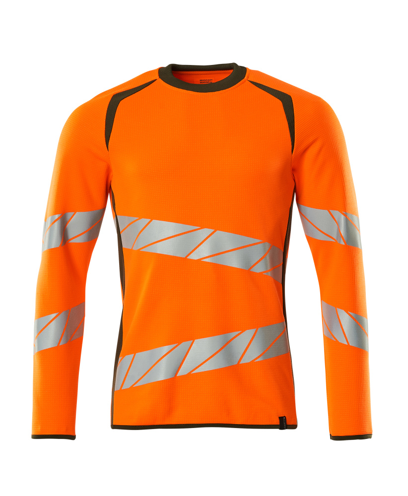 Sweatshirt, moderne Passform Sweatshirt Größe 5XLONE, hi-vis orange/moosgrün Produktbild img1 L