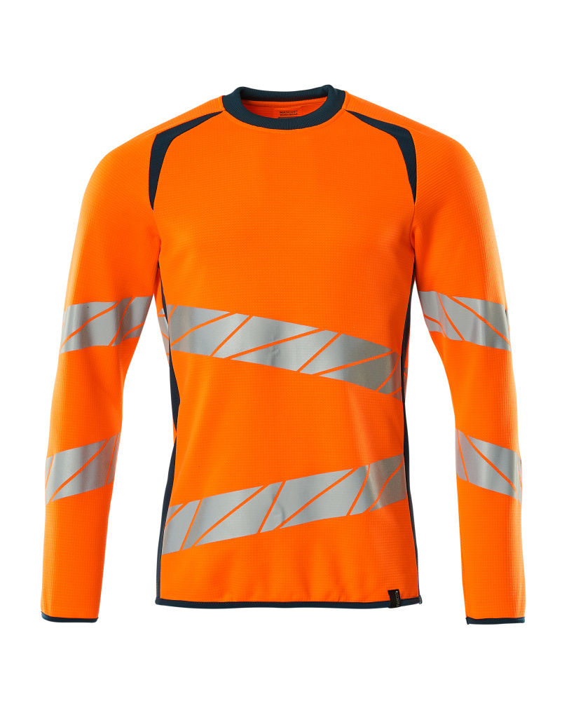 Sweatshirt, moderne Passform Sweatshirt Größe 4XLONE, hi-vis orange/dunkelpetroleum Produktbild img1 L