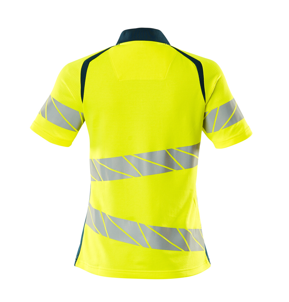 Polo-Shirt, Damenpassform Polo-shirt Größe 5XLONE, hi-vis gelb/dunkelpetroleum Produktbild img3 L