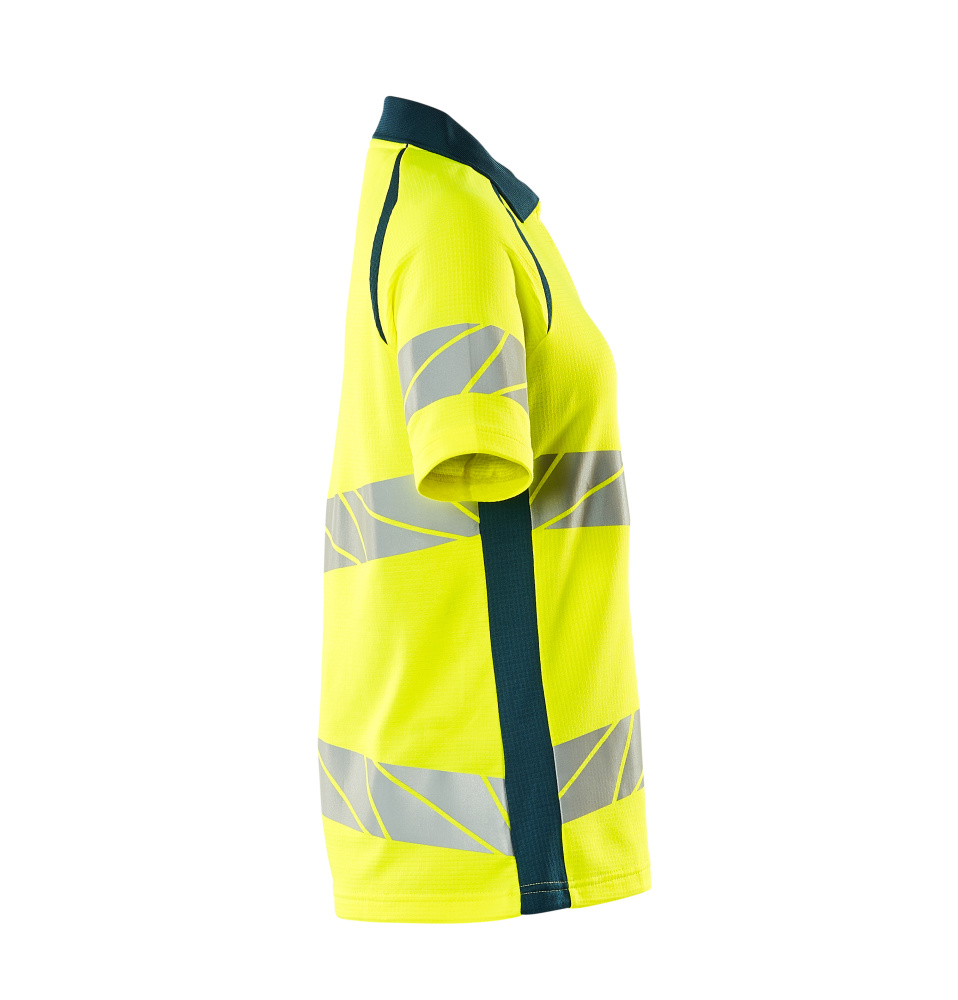 Polo-Shirt, Damenpassform Polo-shirt Größe 5XLONE, hi-vis gelb/dunkelpetroleum Produktbild img4 L
