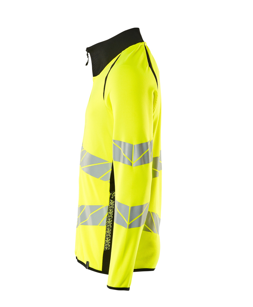 Sweatshirt mit Reißverschluss,modern Fit Sweatshirt mit Reißverschluss Größe 4XL, hi-vis gelb/schwarz Produktbild img2 L