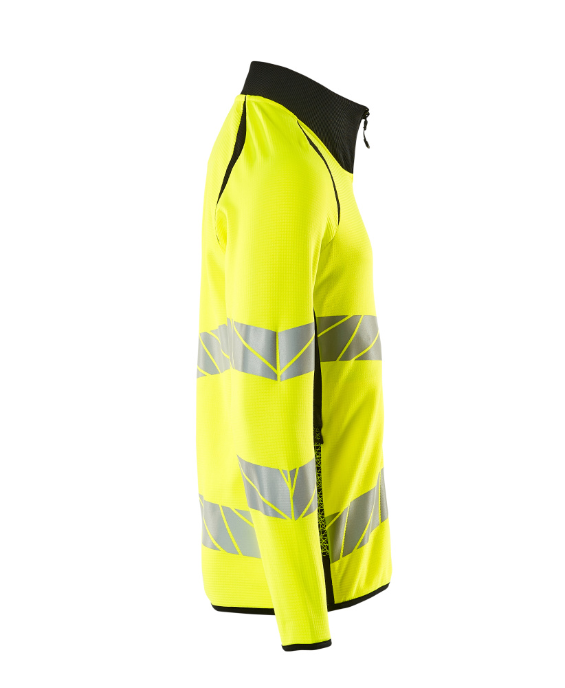 Sweatshirt mit Reißverschluss,modern Fit Sweatshirt mit Reißverschluss Größe 4XL, hi-vis gelb/schwarz Produktbild img4 L