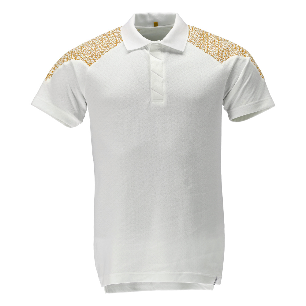 Polo-Shirt, Kurzarm Polo-shirt Größe XL, weiss/currygelb Produktbild img1 L