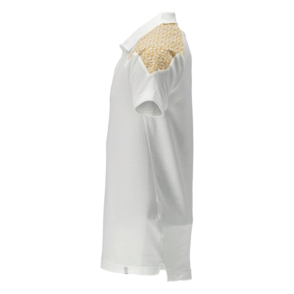 Polo-Shirt, Kurzarm Polo-shirt Größe XL, weiss/currygelb Produktbild img2 L