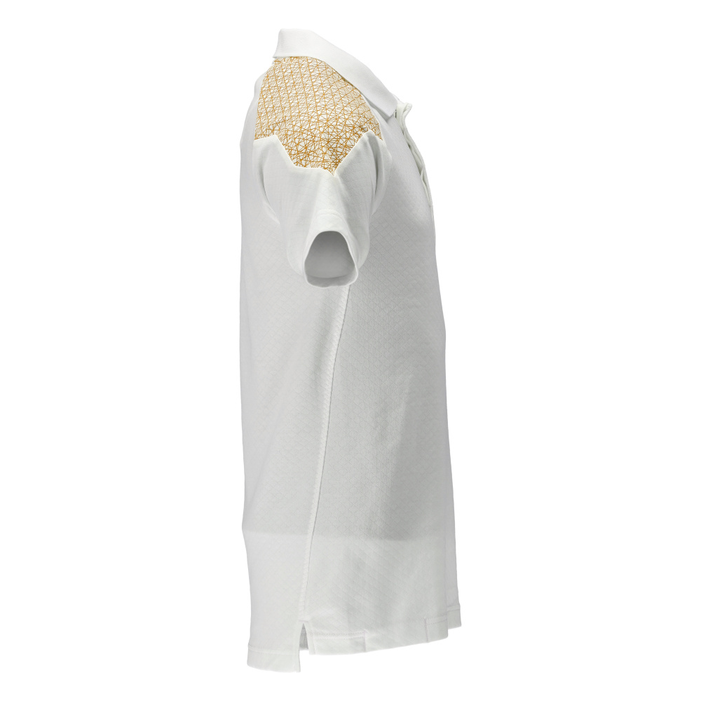Polo-Shirt, Kurzarm Polo-shirt Größe XL, weiss/currygelb Produktbild img4 L