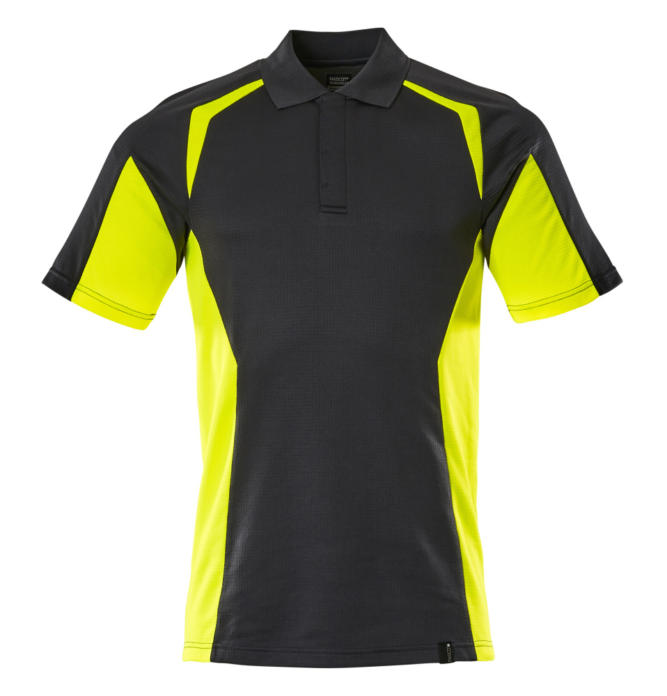 Polo-Shirt, moderne Passform Polo-shirt Größe XS, schwarz/hi-vis gelb Produktbild img1 L