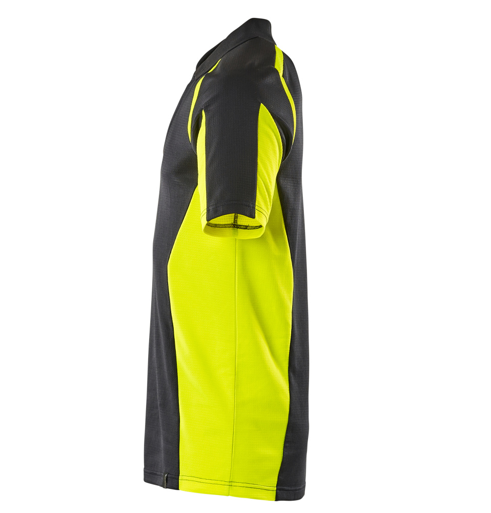 Polo-Shirt, moderne Passform Polo-shirt Größe XS, schwarz/hi-vis gelb Produktbild img2 L