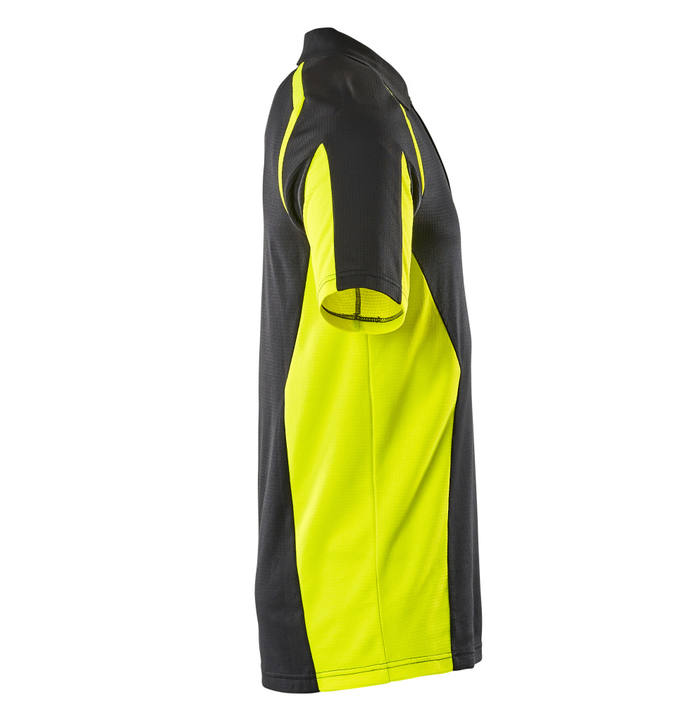 Polo-Shirt, moderne Passform Polo-shirt Größe XS, schwarz/hi-vis gelb Produktbild img4 L