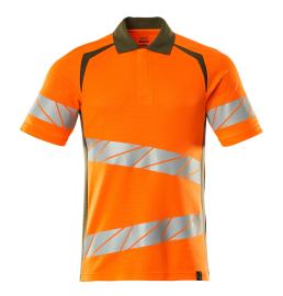 Polo-Shirt, moderne Passform Polo-shirt Größe 2XLONE, hi-vis orange/moosgrün Produktbild
