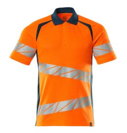 Polo-Shirt, moderne Passform Polo-shirt Größe 2XLONE, hi-vis orange/dunkelpetroleum Produktbild