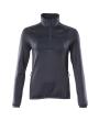 Fleecepullover mit kurzem Zipper, Damen Microfleecejacke Größe 2XL, schwarzblau Produktbild