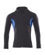 Sweatshirt mit Kapuze, moderne Passform Sweatshirt mit Reißverschluss Größe M ONE, schwarzblau/azurblau Produktbild