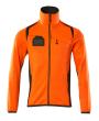 Fleecepullover mit Reißverschluss Microfleecejacke Größe L, hi-vis orange/dunkelanthrazit Produktbild