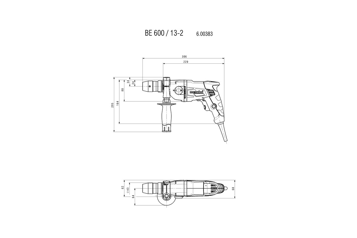 Bohrmaschine BE 600/13-2 (600383000); Karton Produktbild img3 L