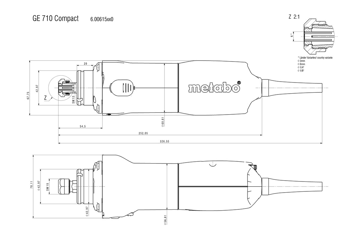 Geradschleifer GE 710 Compact (600615000); Karton Produktbild img4 L