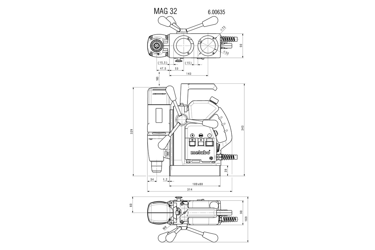Magnetkernbohrmaschine MAG 32 (600635500); Kunststoffkoffer Produktbild img4 L