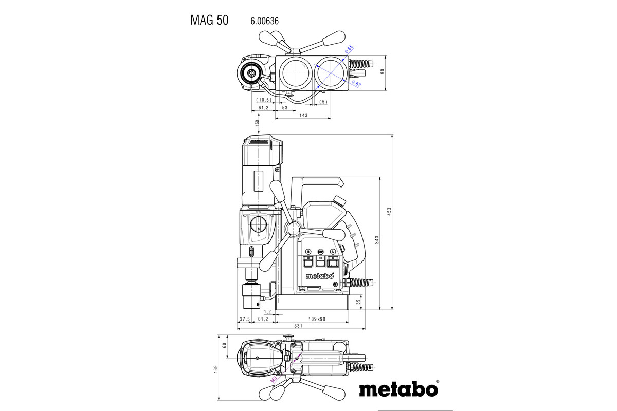Magnetkernbohrmaschine MAG 50 (600636500); Kunststoffkoffer Produktbild img4 L