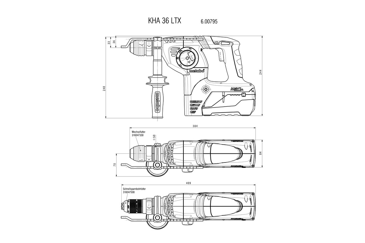 Akku-Kombihammer KHA 36 LTX (600795650); Kunststoffkoffer Produktbild img8 L