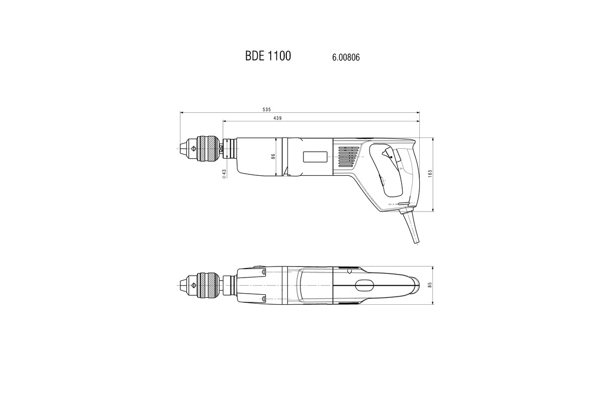 Bohrmaschine BDE 1100 (600806000); Karton Produktbild img2 L