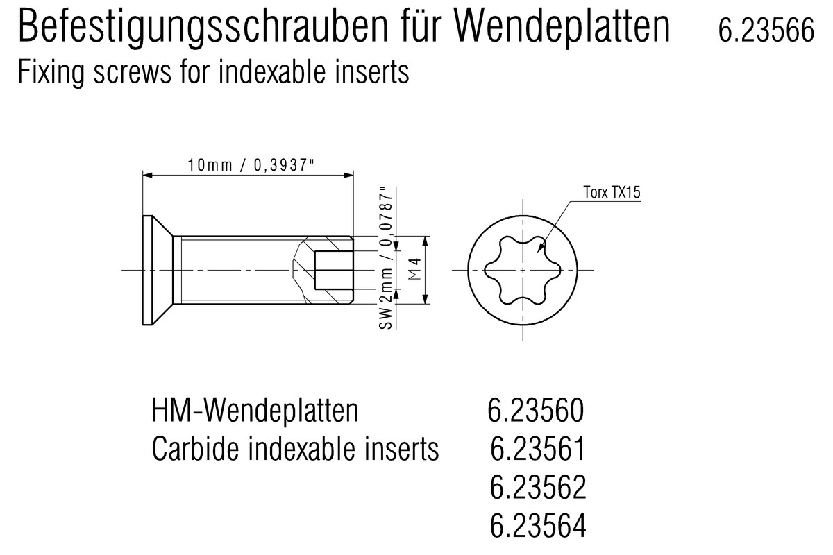 10 Befestigungsschrauben für Wendeplatten (623566000) Produktbild img2 L