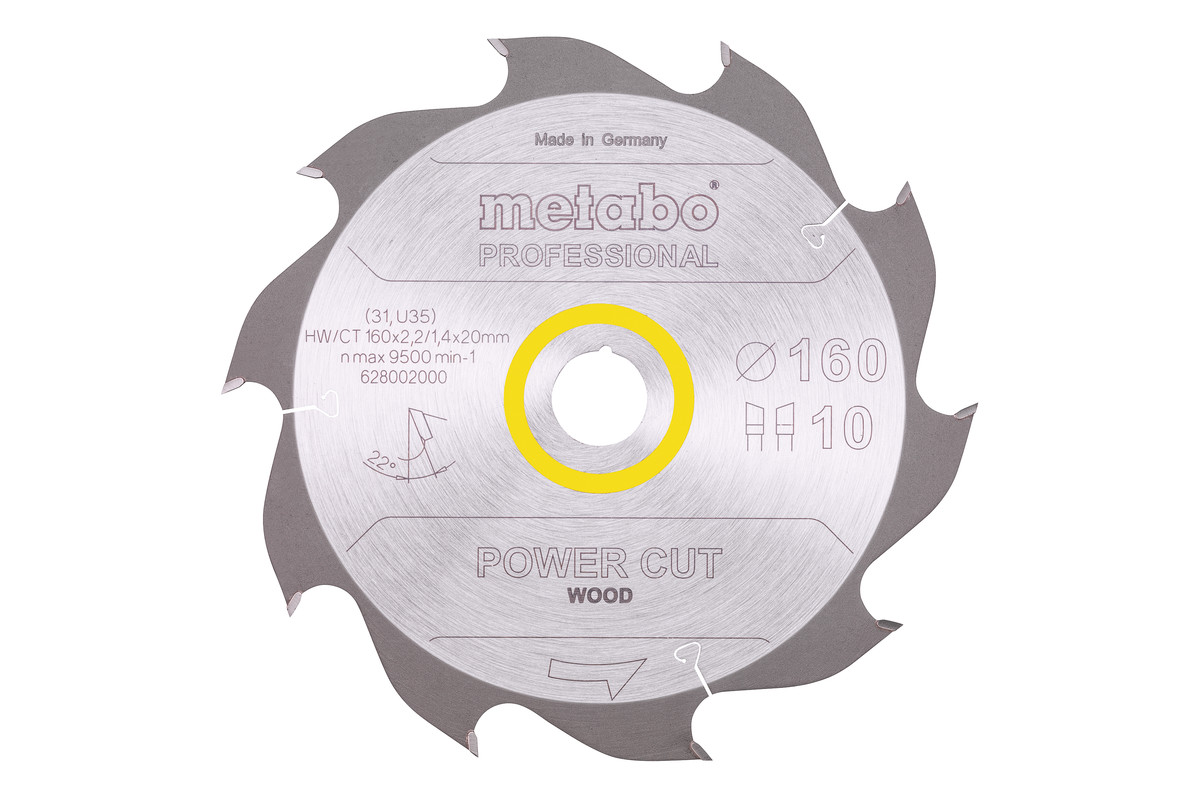 Sägeblatt "power cut wood - professional", 160x20, Z10 WZ 22° (628002000) Produktbild img1 L