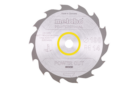 Sägeblatt "power cut wood - professional", 190x20, Z14 WZ 25° (628004000) Produktbild img2 L