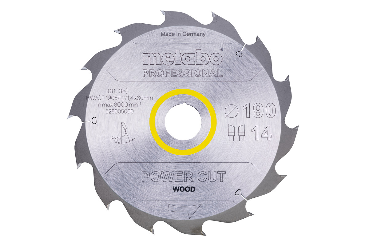 Sägeblatt "power cut wood - professional", 190x30, Z14 WZ 25° (628005000) Produktbild img1 L